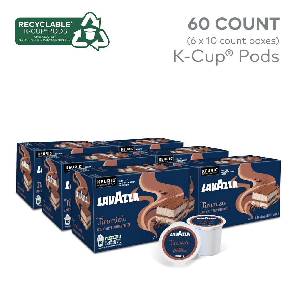 Lavazza Tiramisù 60-pack box for convenient daily servings.