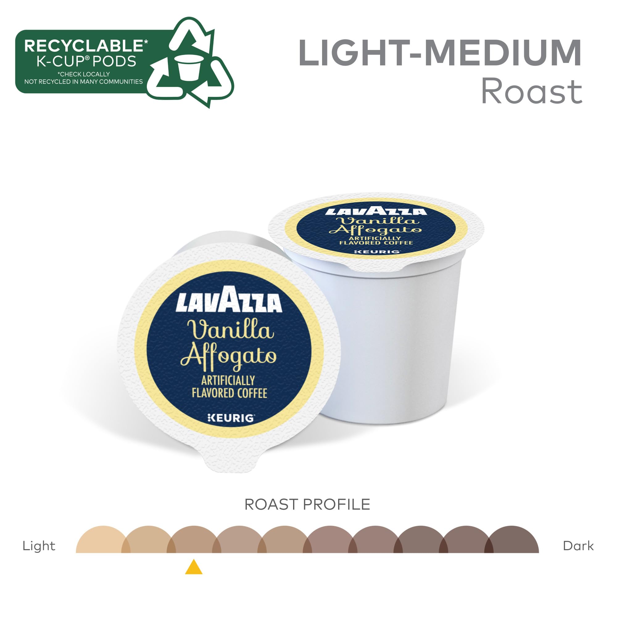 Lavazza Vanilla Affogato pod brew yields a ready-to-serve cup
