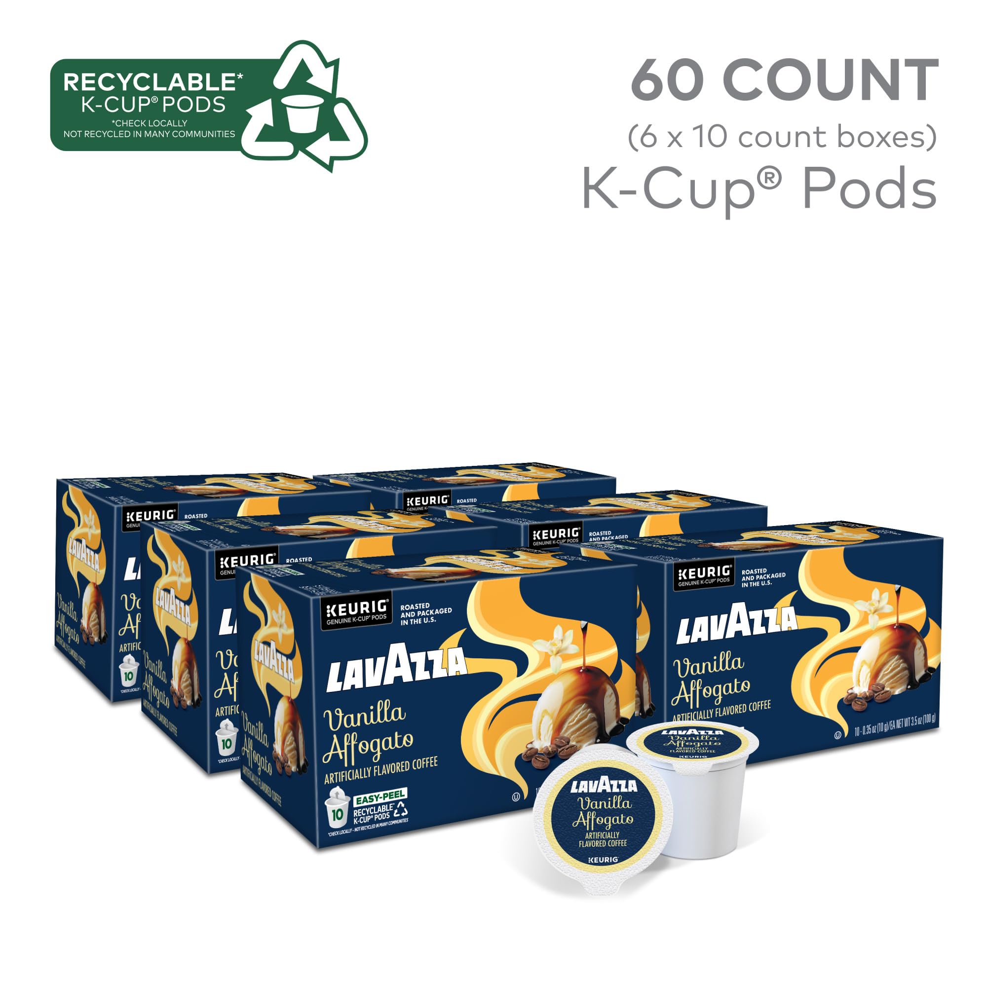 Lavazza Vanilla Affogato pod closeup reveals creamy vanilla aroma
