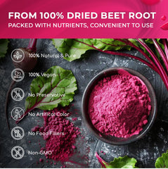 Lavendium Beetroot Powder in jar with spoon for vibrant cake color.