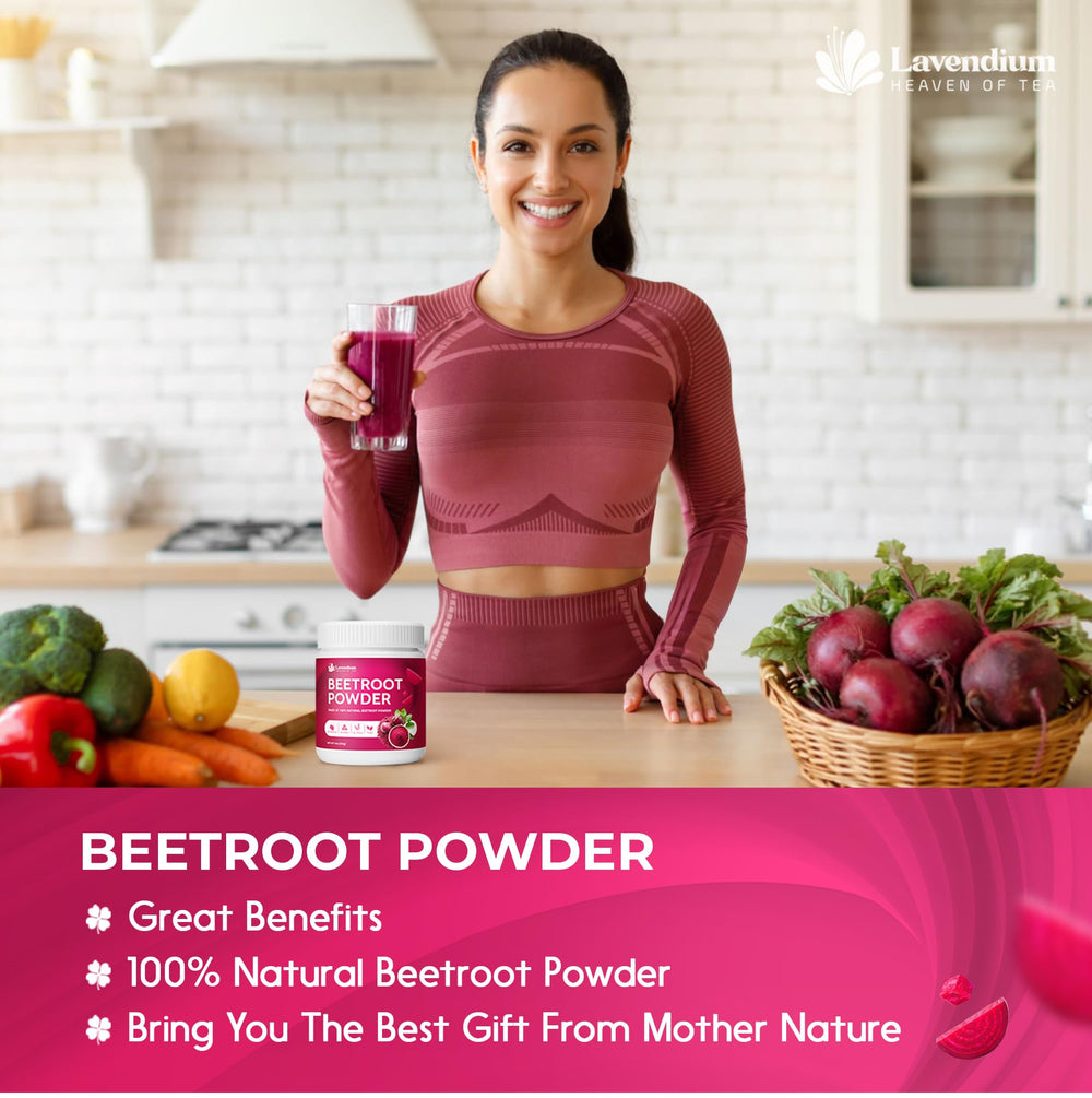 Lavendium Beetroot Powder sustainable farming origin from field to table.