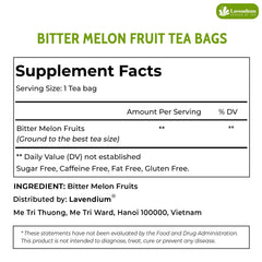 Lavendium bitter melon tea bag closeup highlights natural fibers and pure ingredients.