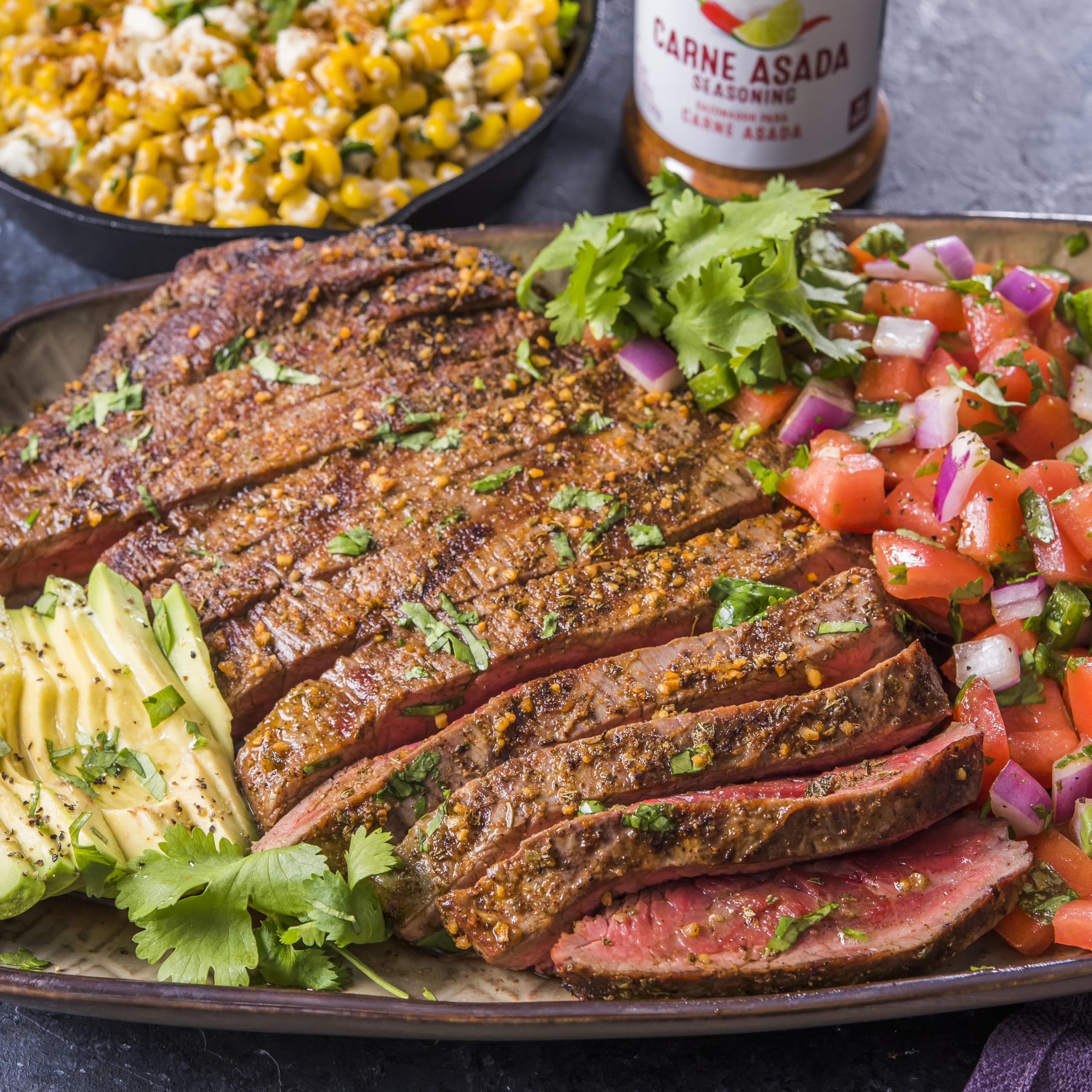 Skewers on the grill with Lawry’s Casero Carne Asada seasoning.