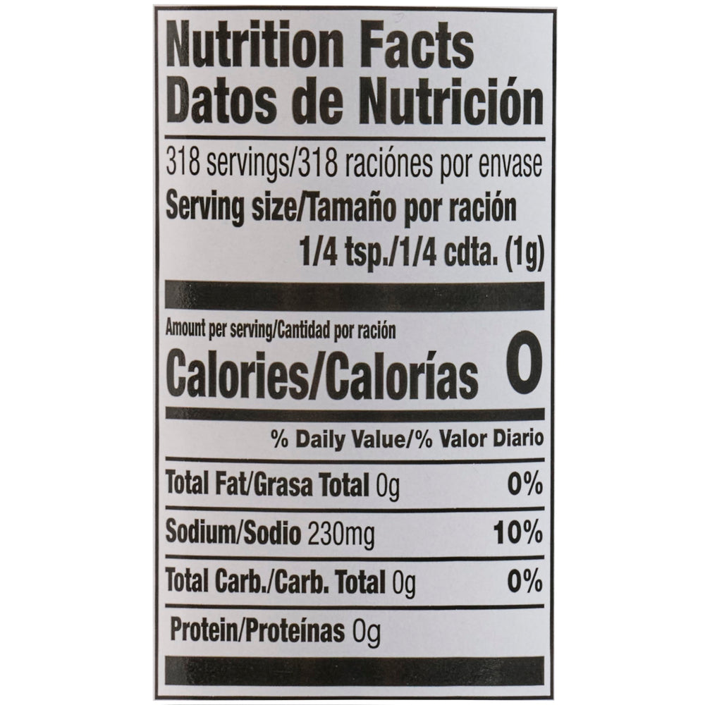 Lawry’s Casero seasoning label close-up shows kosher, no MSG attributes for clarity.