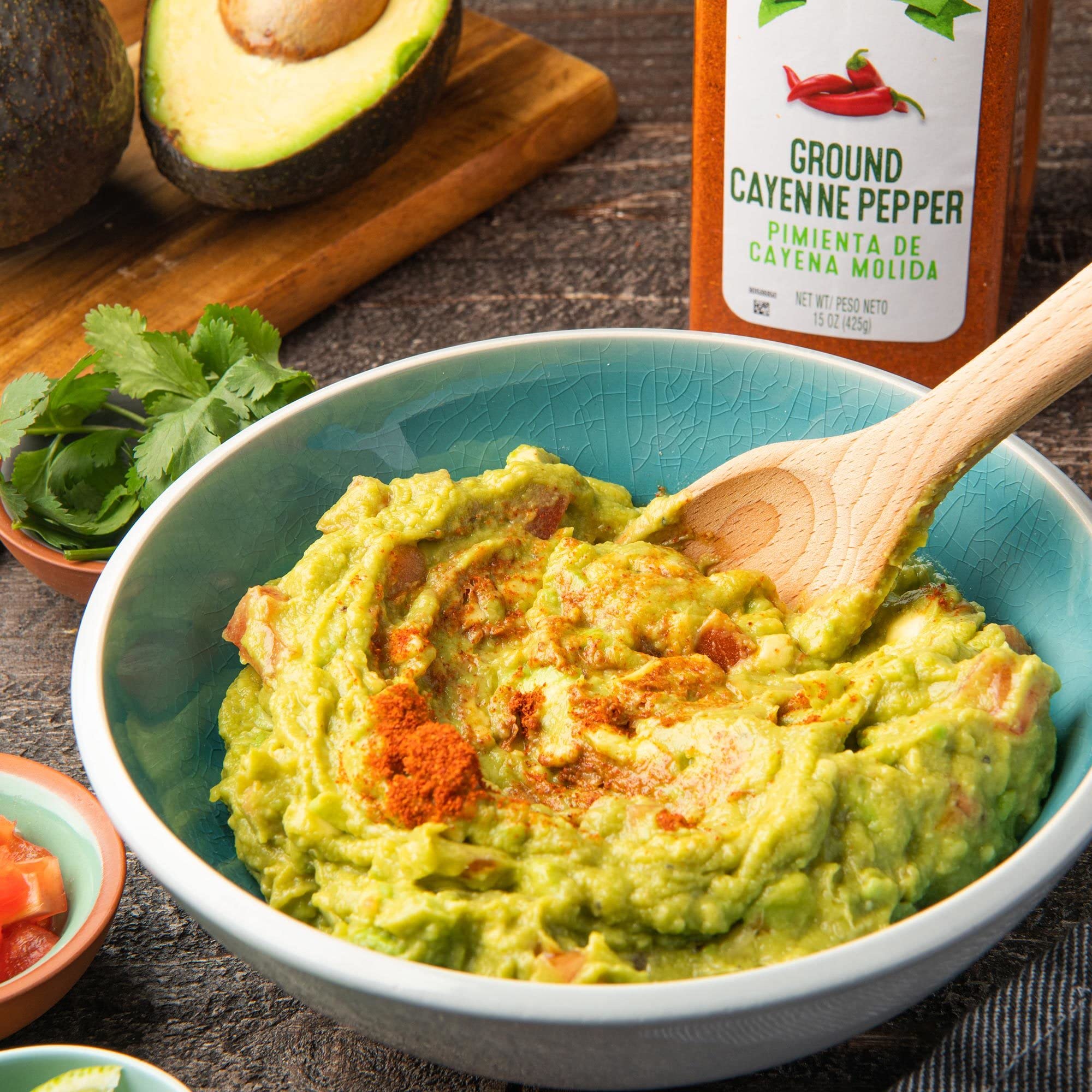 Lawry's Casero Cayenne Pepper pour spout, measured heat without overpowering flavors.