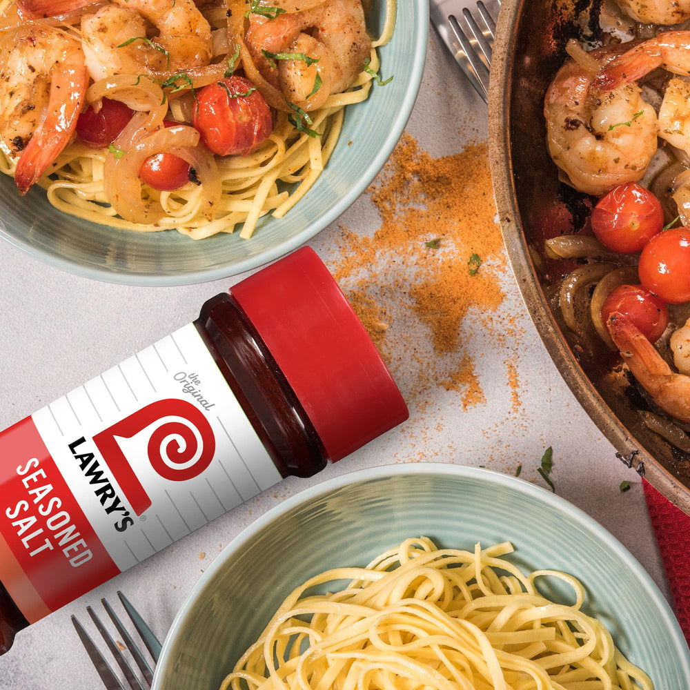 Lawry's Casero Salt in pantry storage, a kitchen staple within reach.