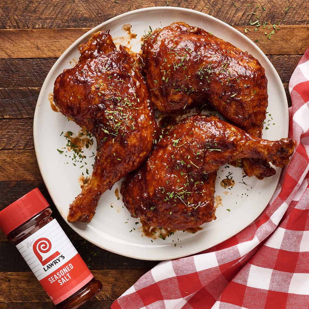Lawry's Casero Seasoned Salt sprinkled on potatoes for tasty sides.