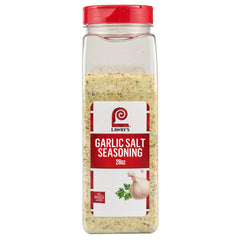 Lawry's garlic salt bottle pour enhances aroma and even flavor