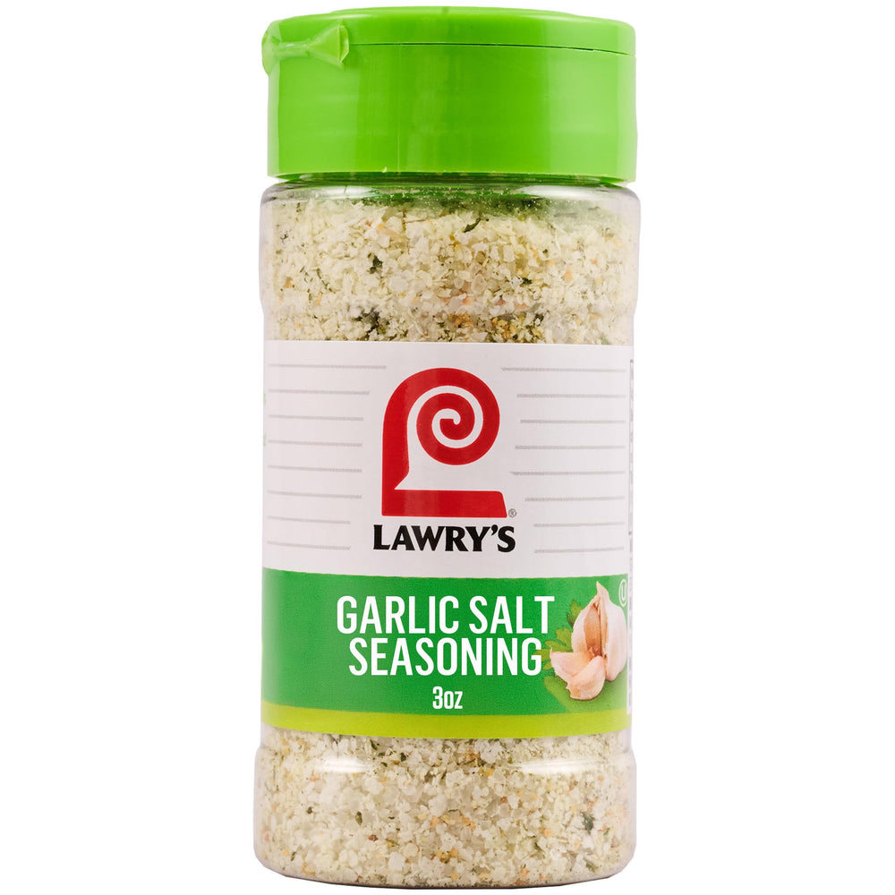 Lawry's Coarse Ground Garlic Salt bottle ready for versatile seasoning.