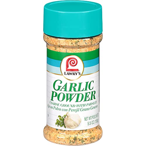 Lawry's Coarse Ground Garlic Powder jar boosts marinades and soups.