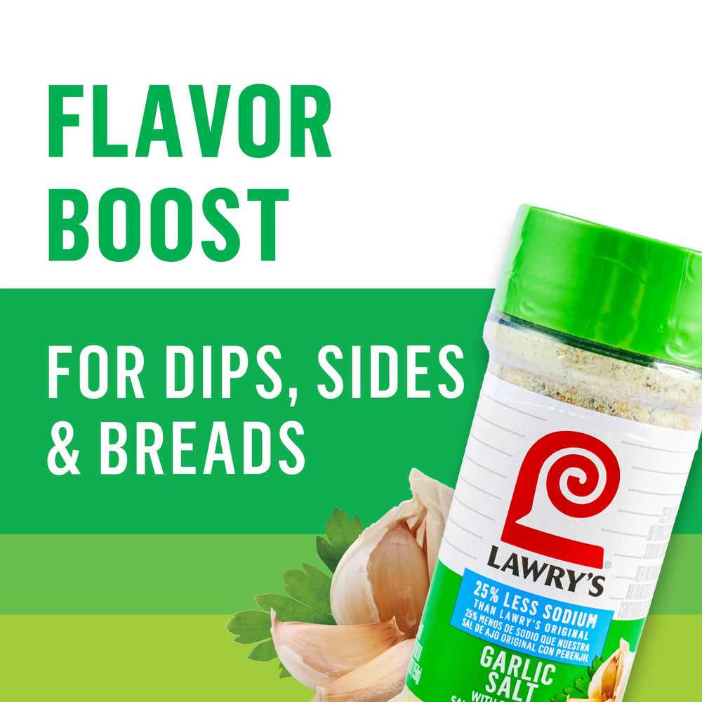 Sprinkling Lawry's with parsley onto tomatoes for bright flavor
