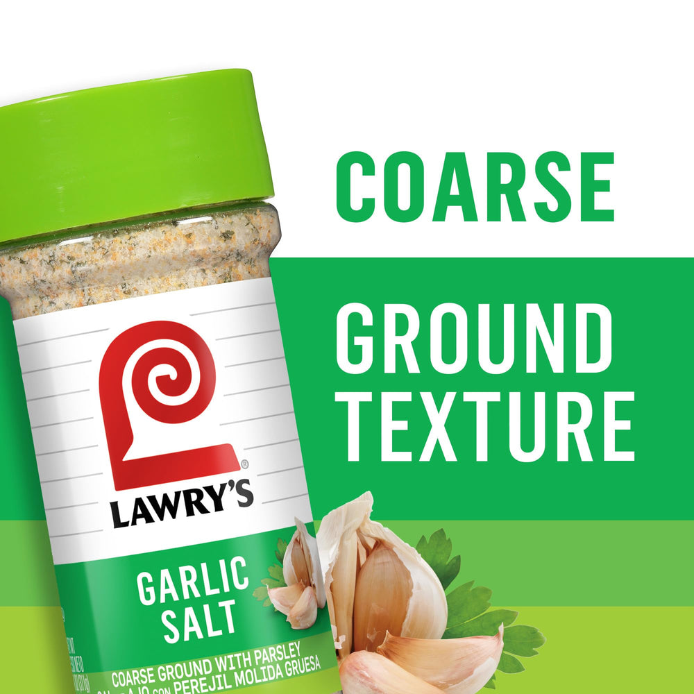Lawry's Garlic Salt label closeup showing no MSG and kosher certification