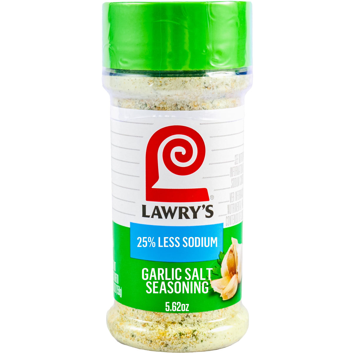 Lawry's garlic salt with parsley bottle being poured onto chicken for flavor boost