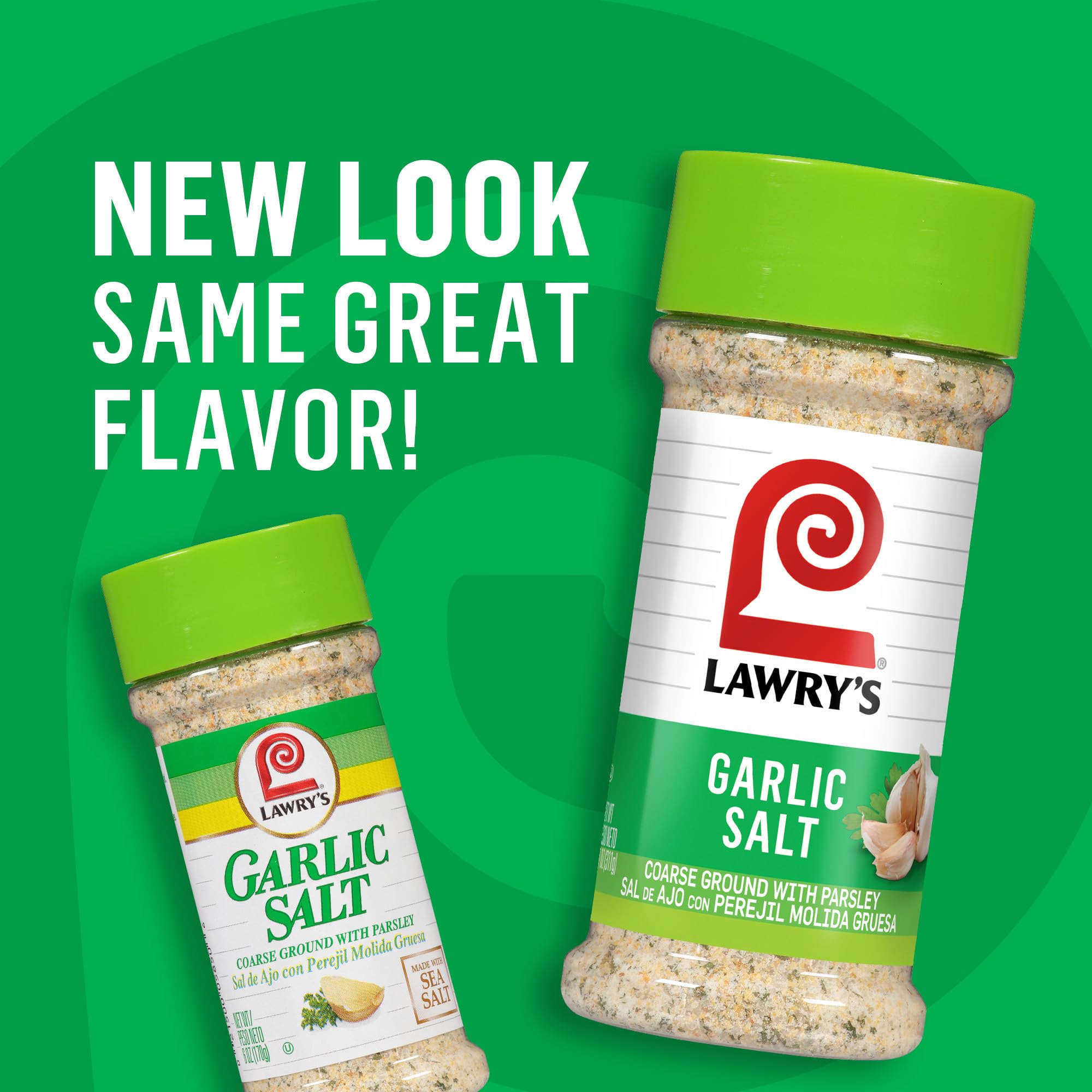 Lawry's Garlic Salt Parsley bottle being poured for easy seasoning