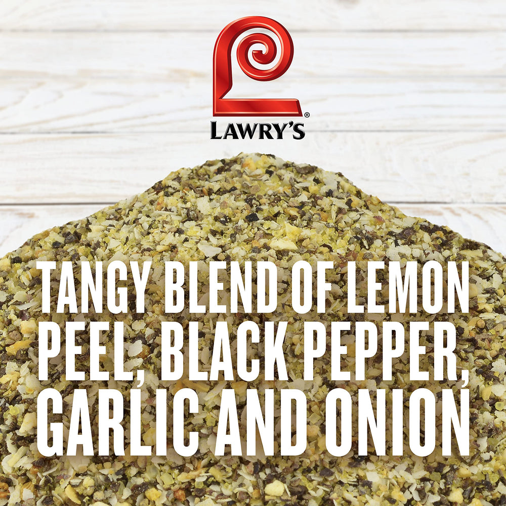 Butter with Lawry's Lemon Pepper drizzled over shellfish for citrusy glaze