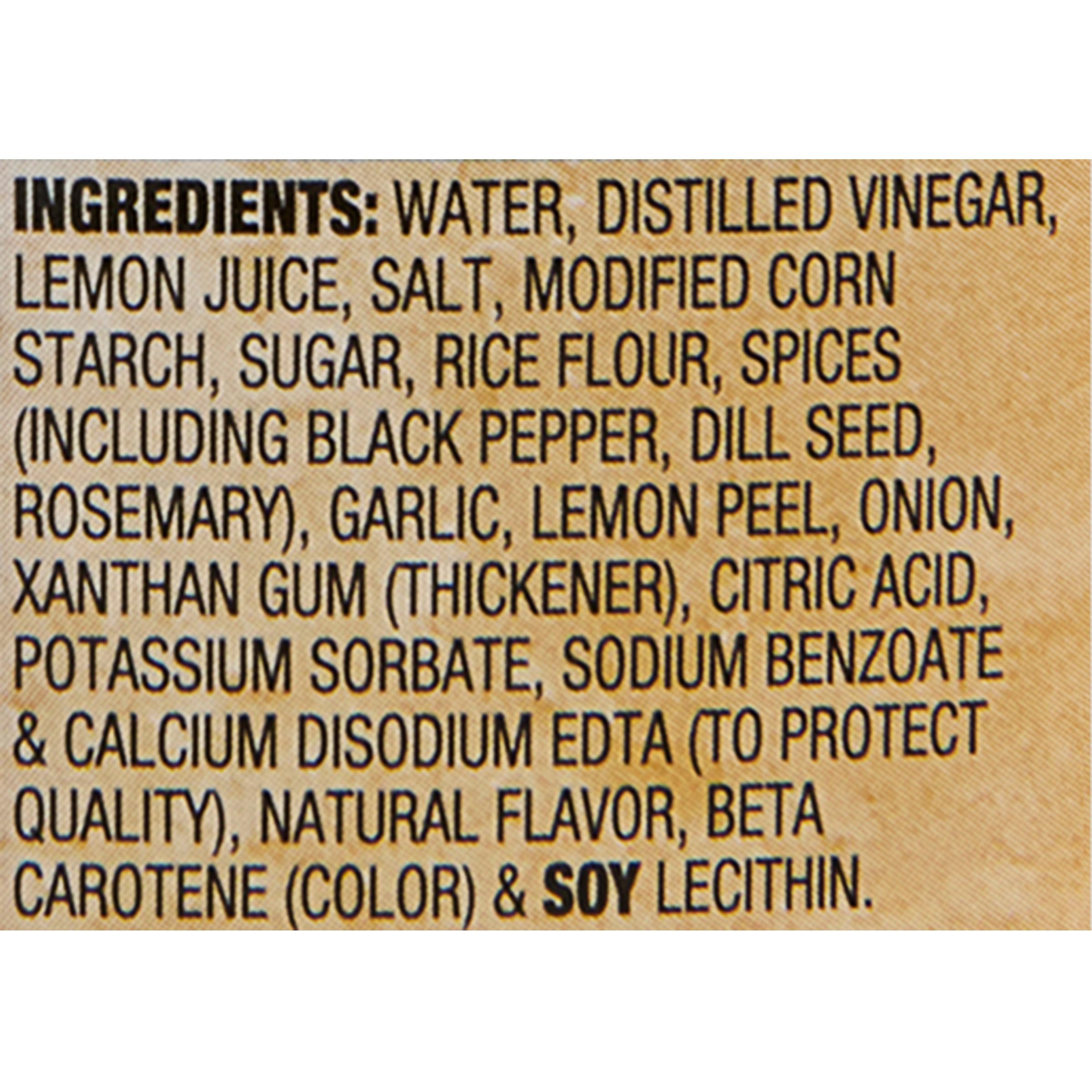 Lawry's marinade ingredients with lemon and herbs