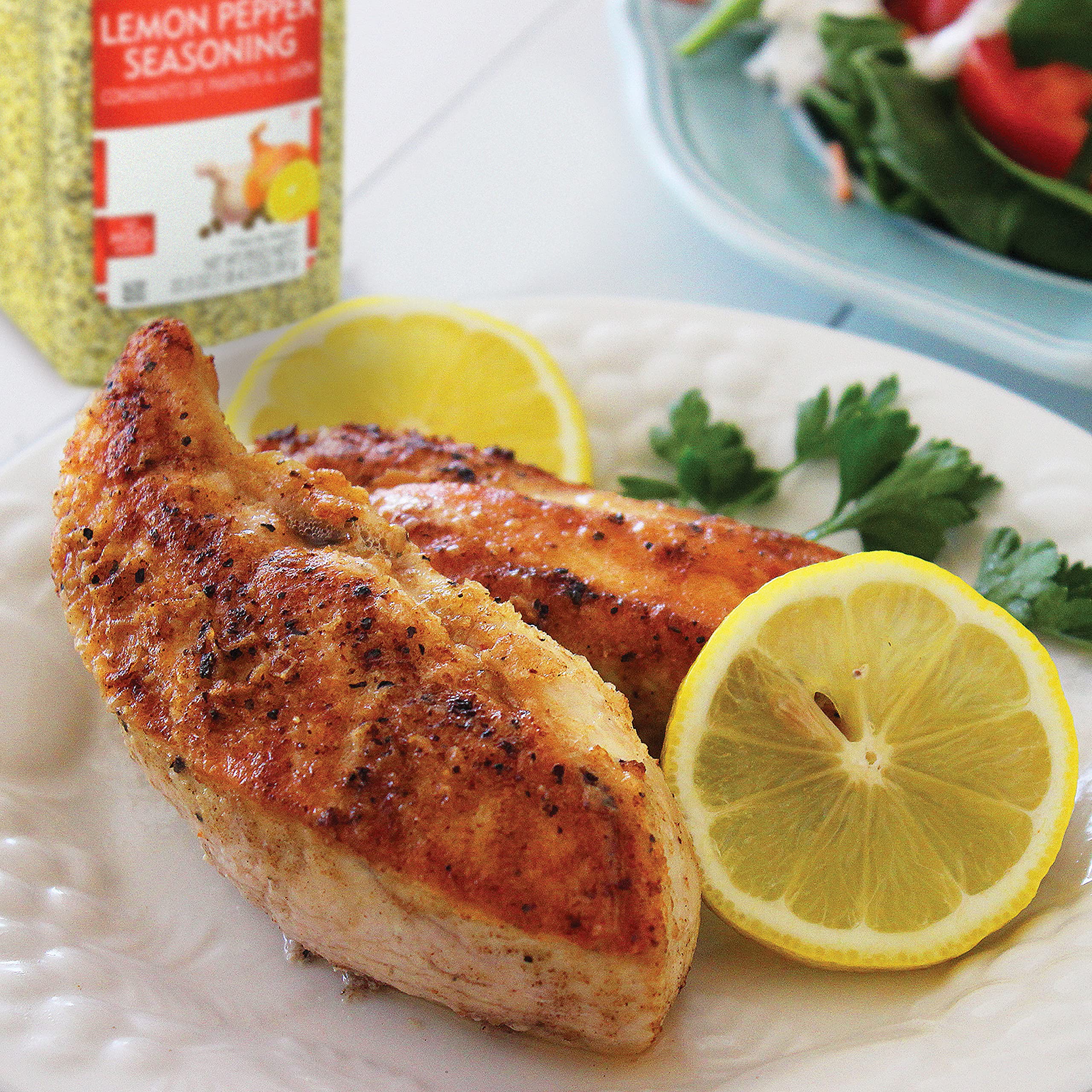 Lemon pepper seasoning added to sauces and stews for depth