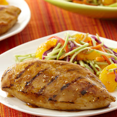 Lawry's marinade on grilled chicken adds distinctive Asian flavor.
