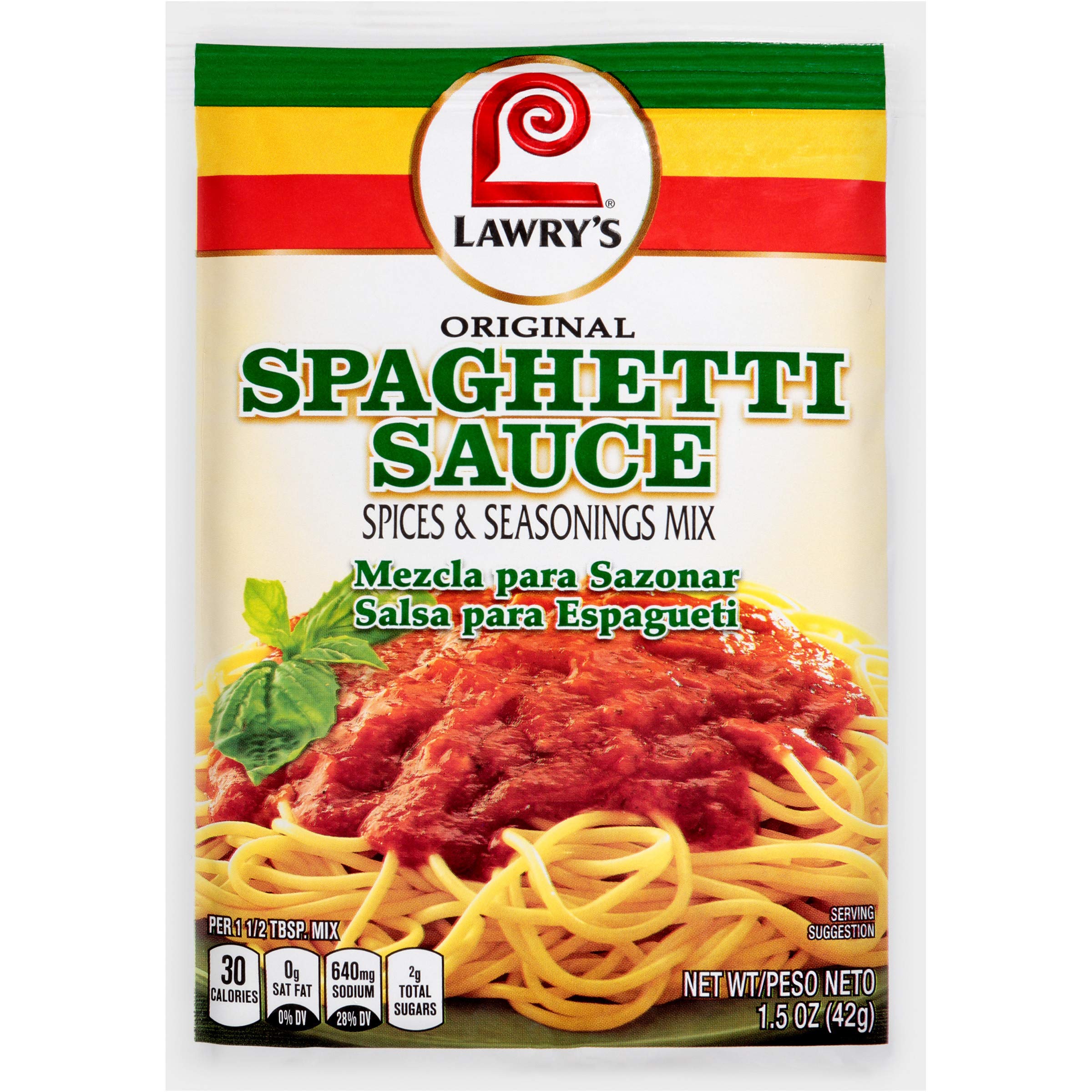Lawry's Original Spaghetti Sauce Seasoning Mix 12-pack front view for quick weeknight flavor