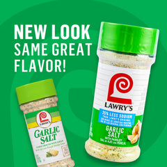 Close-up of parsley flakes and garlic granules in Lawry's shaker for rich aroma