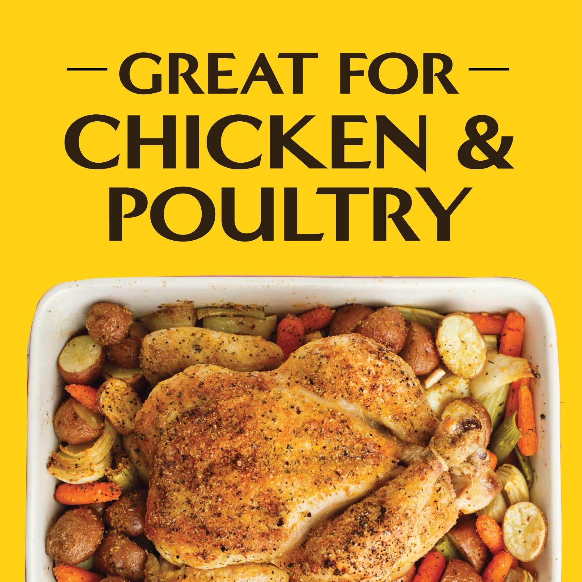 Lawry's Perfect Blend label close-up showing herbs for versatile seasoning