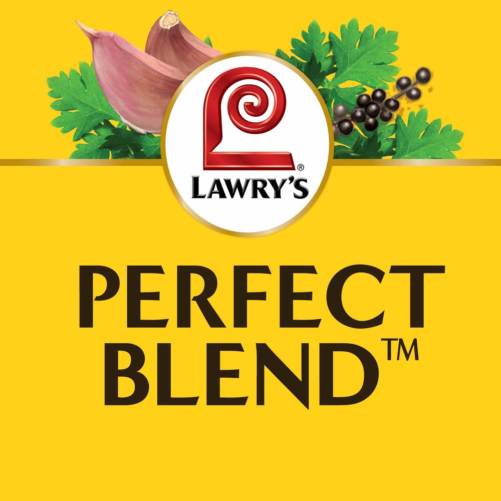 Seasoned chicken with Lawry's Perfect Blend highlighting savory herbs