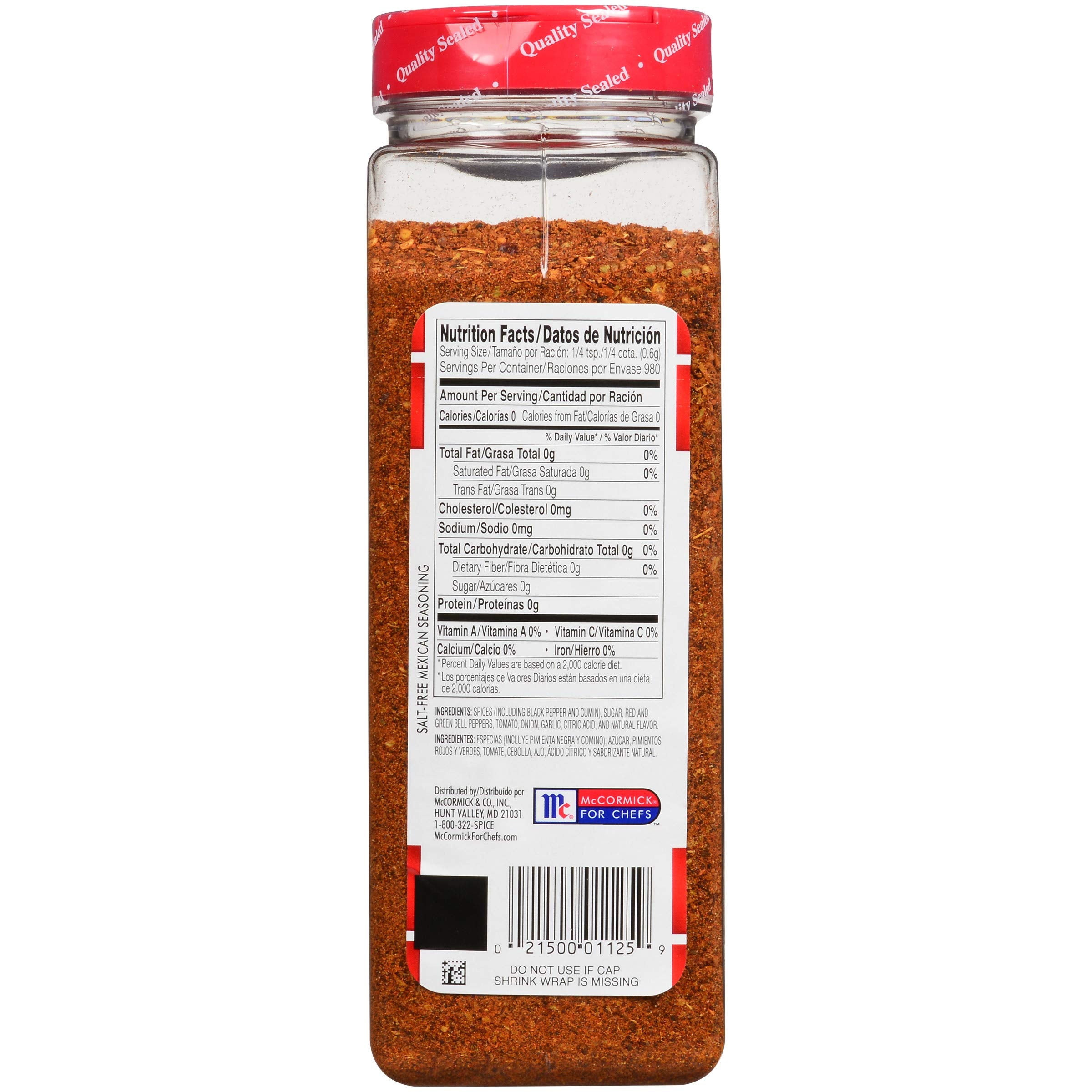 Lawry's Salt-Free Mexican Seasoning on sizzling fajitas for bold, reduced-sodium flavor
