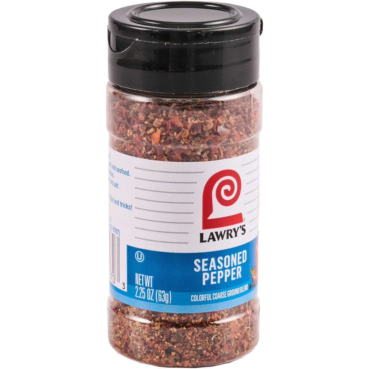 Lawry's Seasoned Pepper: cracked black pepper texture for robust flavor.