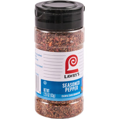 Lawry's Seasoned Pepper: cracked black pepper texture for robust flavor.