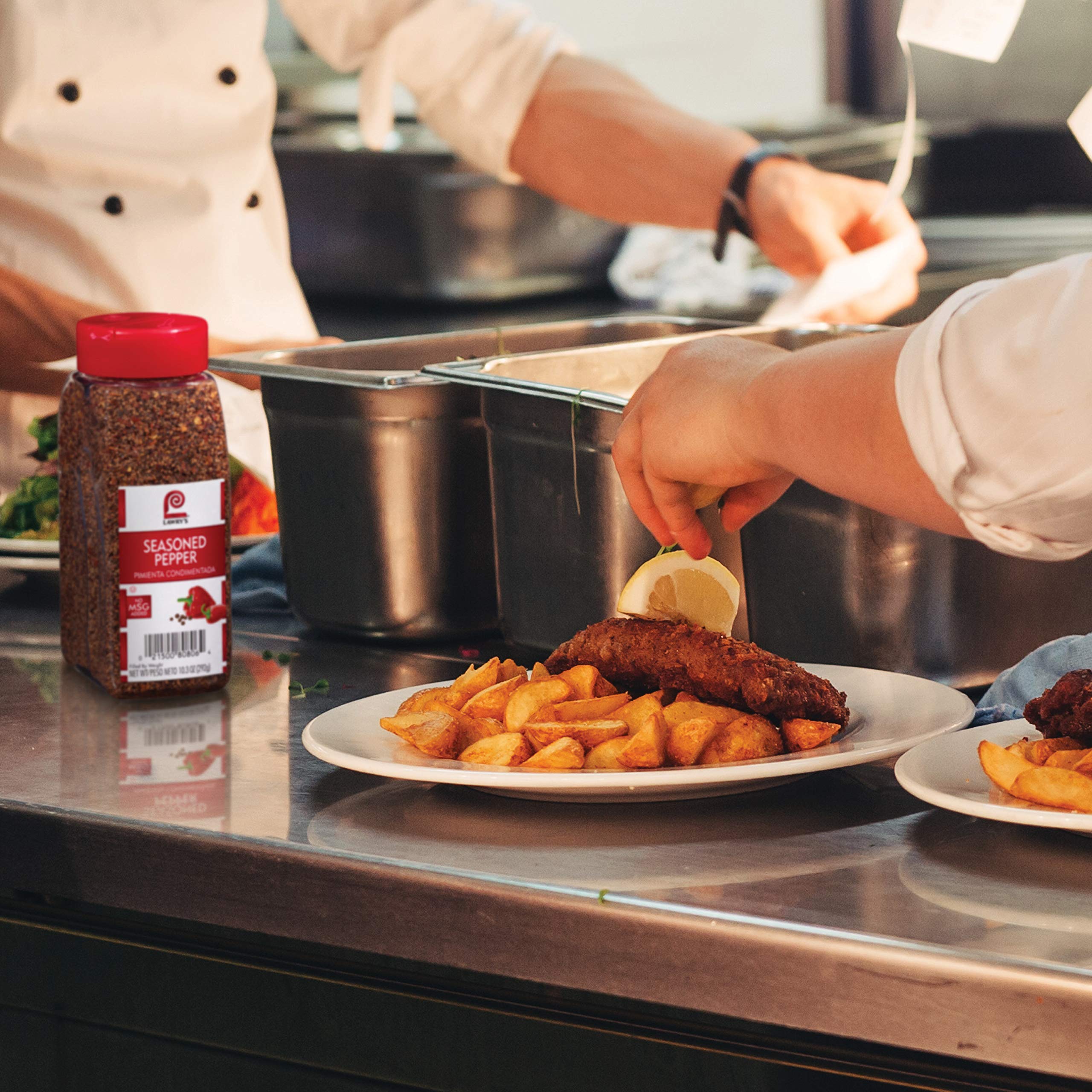 Lawry's Seasoned Pepper enriches seafood with a subtle pepper warmth