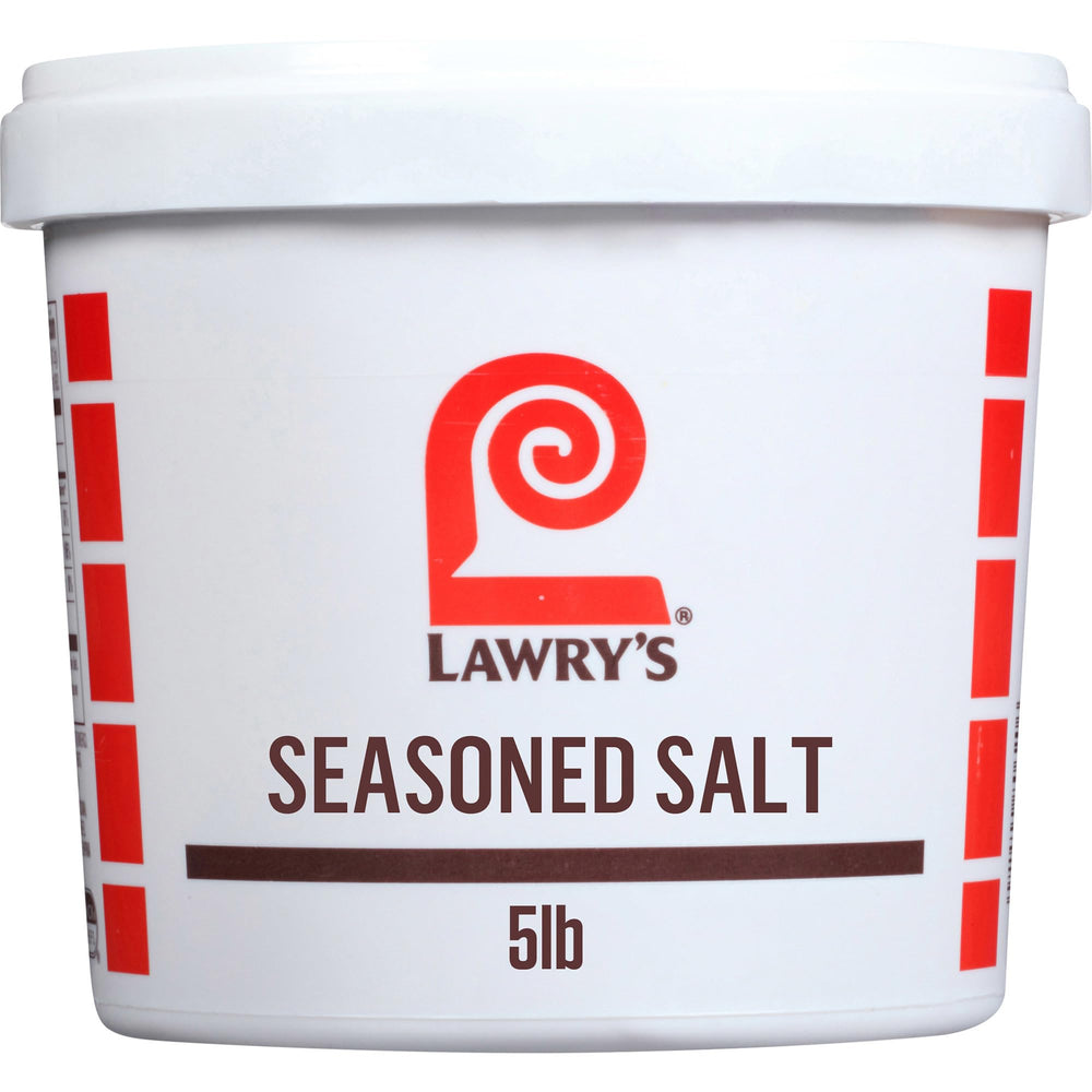 Lawry's Seasoned Salt 5 lb container, ready to flavor proteins and vegetables.