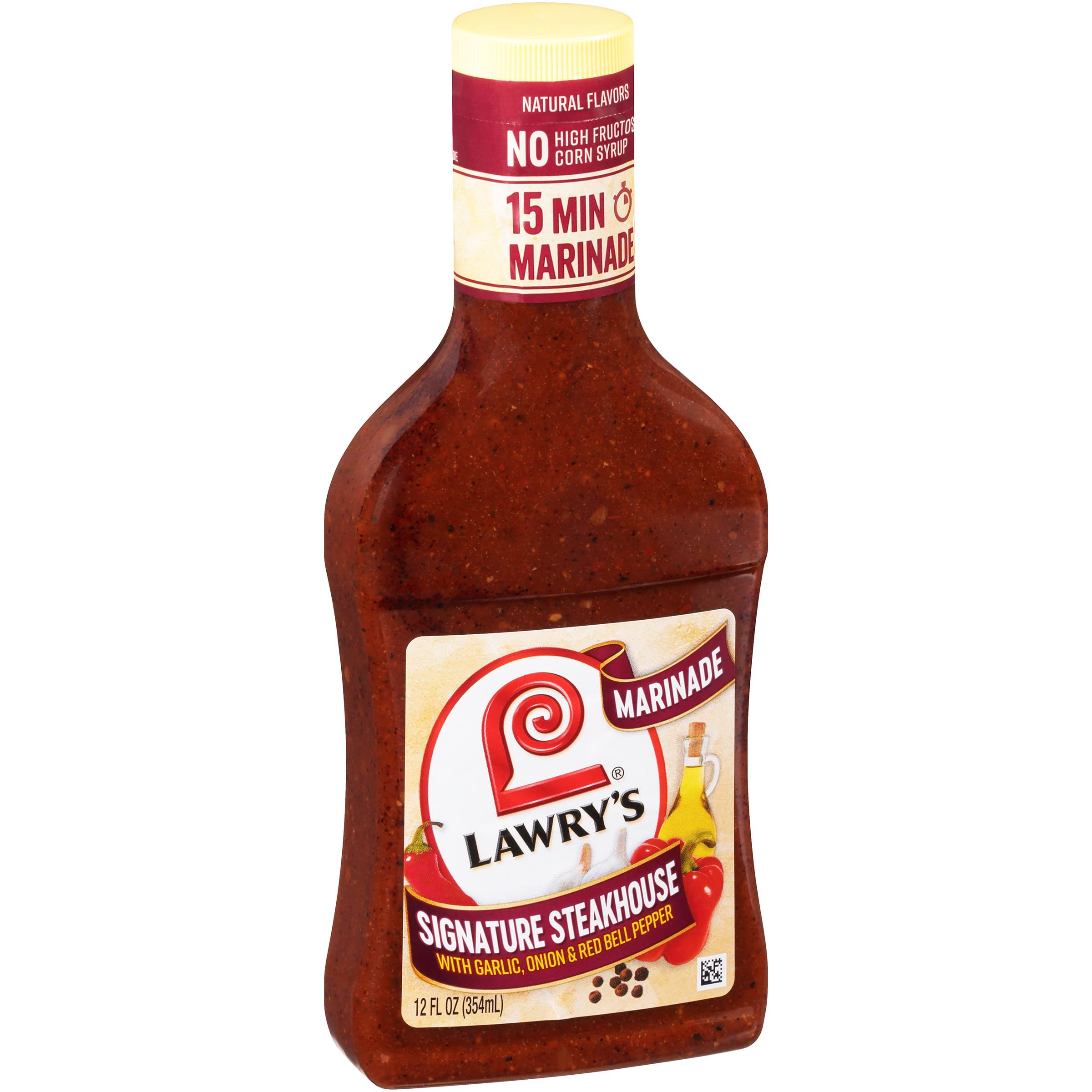 Lawry's Signature Steakhouse Marinade bottle pour for rich grilling flavor
