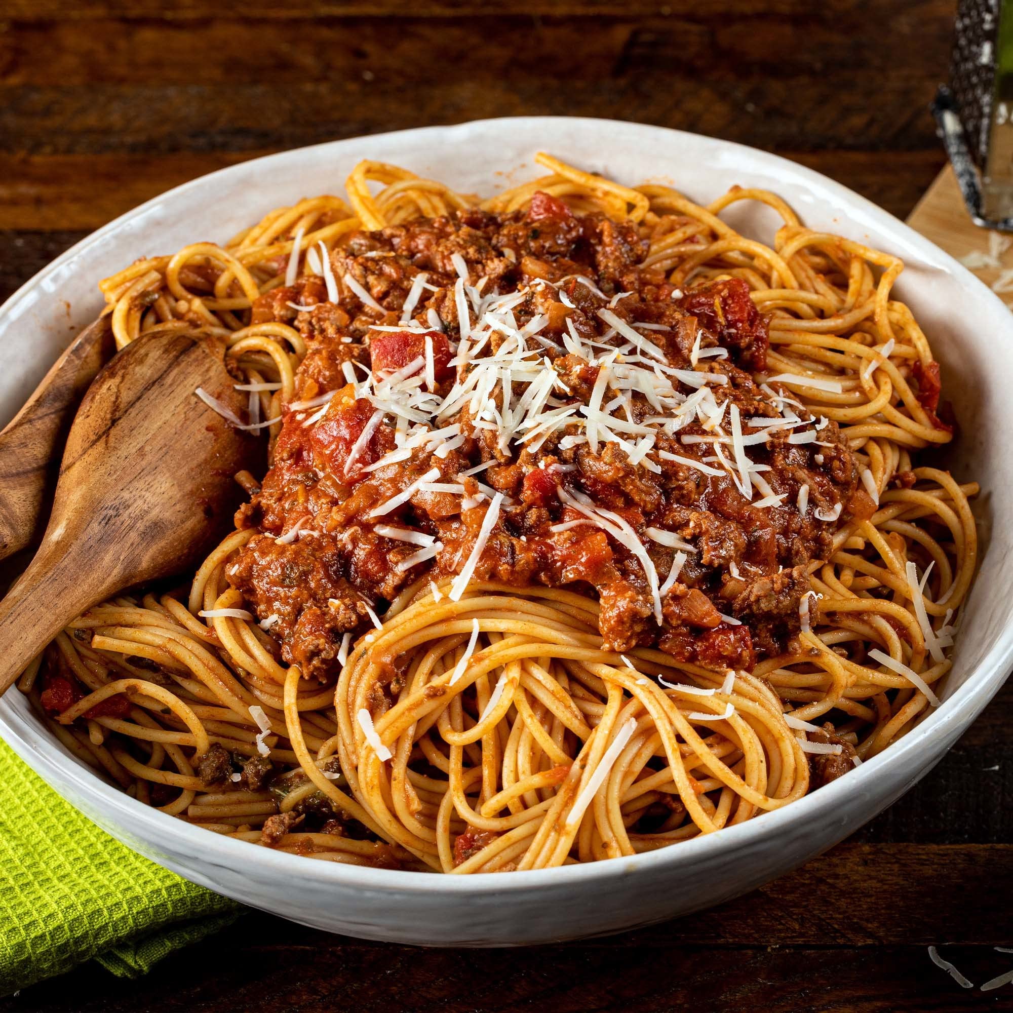 Lawry's Spaghetti Mix simmering on the stovetop into a rich sauce