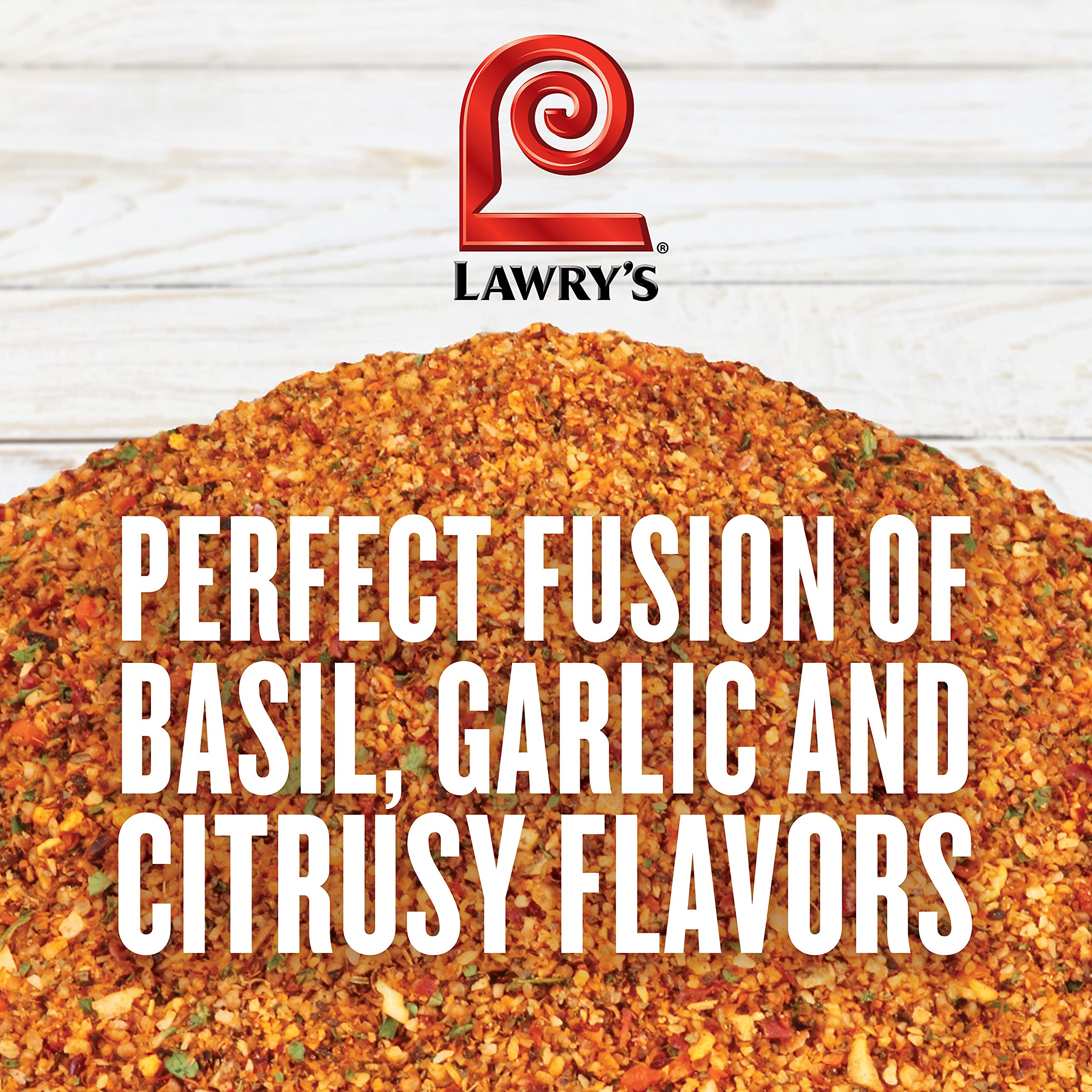 Lawry's Sweet Basil Citrus Garlic Rub crusts meat for oven or grill.