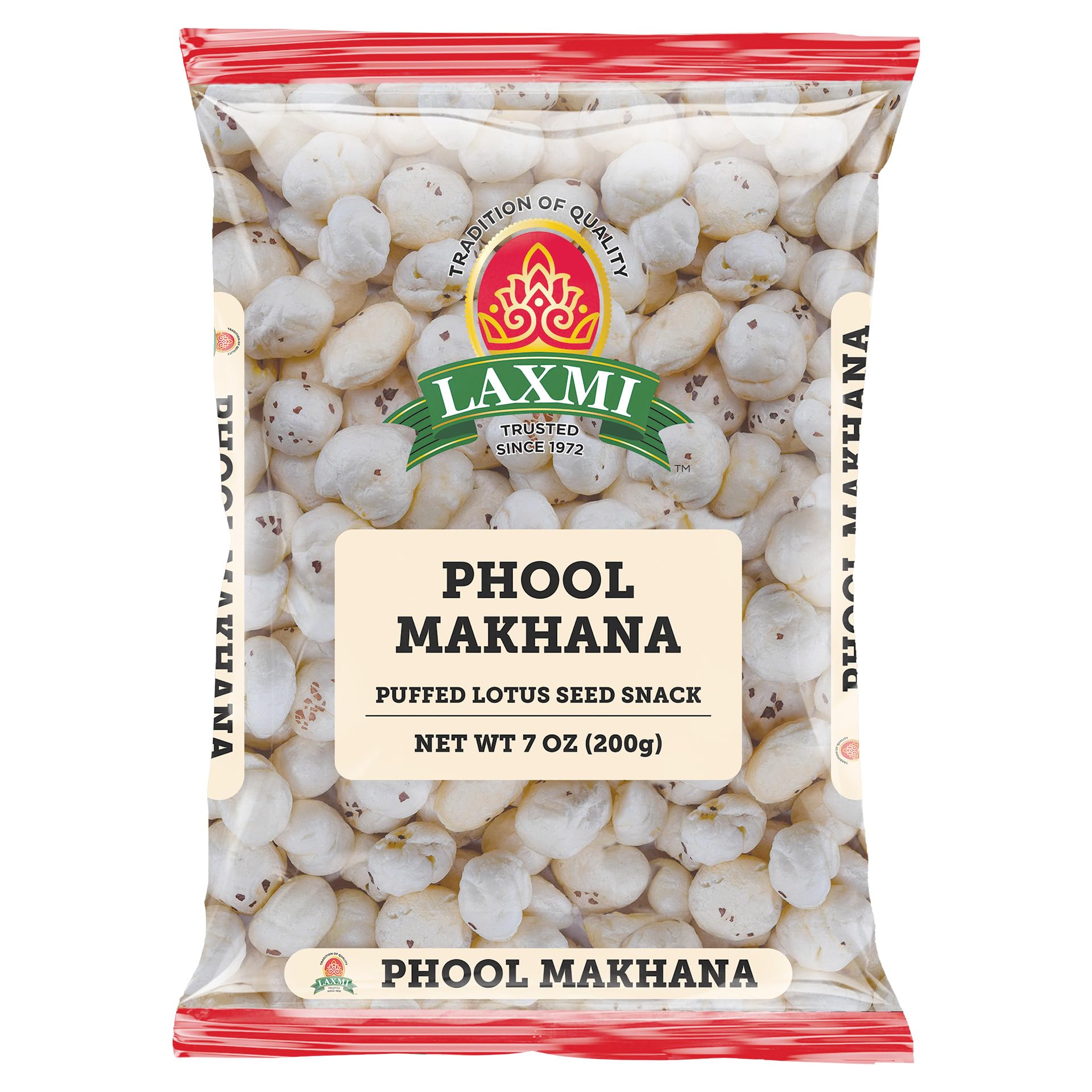 Laxmi Ful Phool Makhana packaging in 200 g pack for convenient fasting snacking
