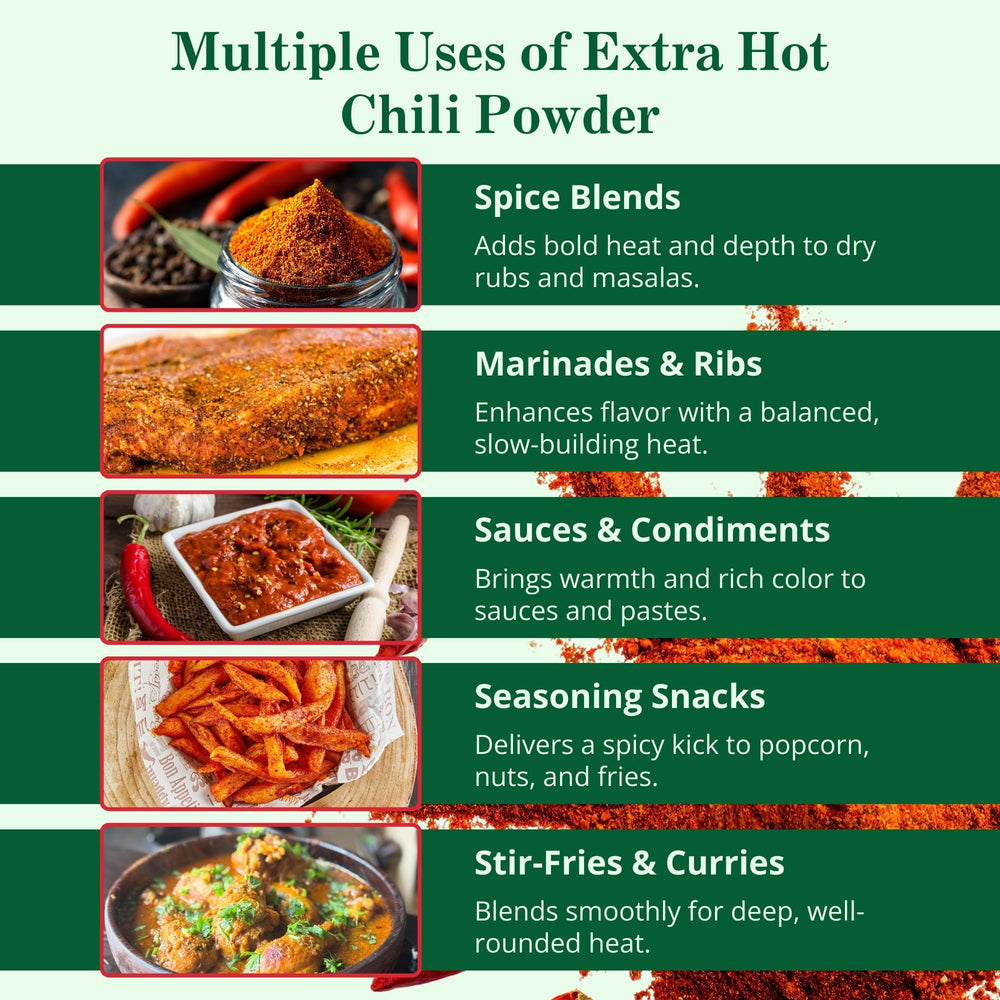 Pouring LAXMI Kashmiri Xtra Hot Chili Powder adds vibrant color to curries