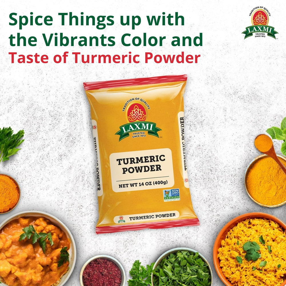 Laxmi Turmeric Powder deep orange-yellow color brightens recipes