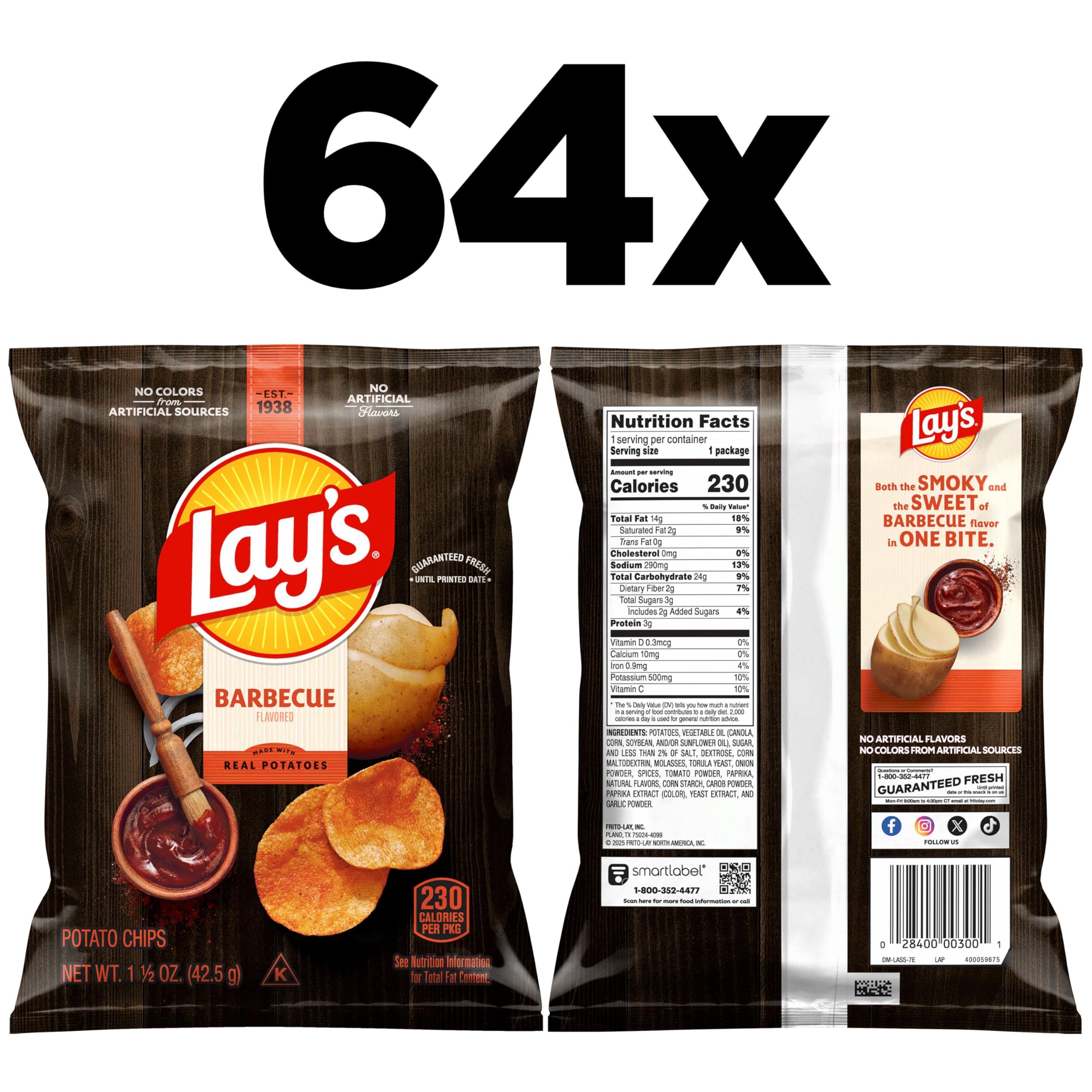 Bulk Lay's Barbecue chips pack displayed for value and sharing at gatherings.