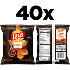 Lay's Barbecue chips crisp closeup showcasing crispy texture and bold flavor