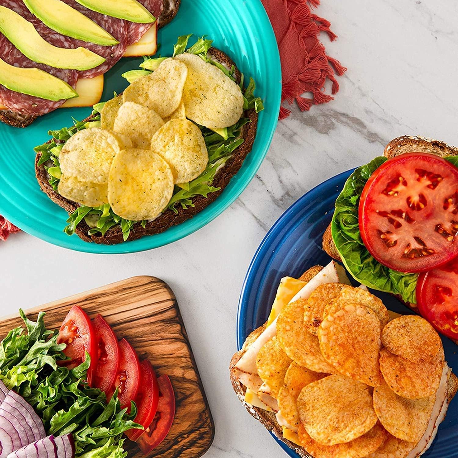 Lay's Barbecue chips arranged as a party platter snack option.