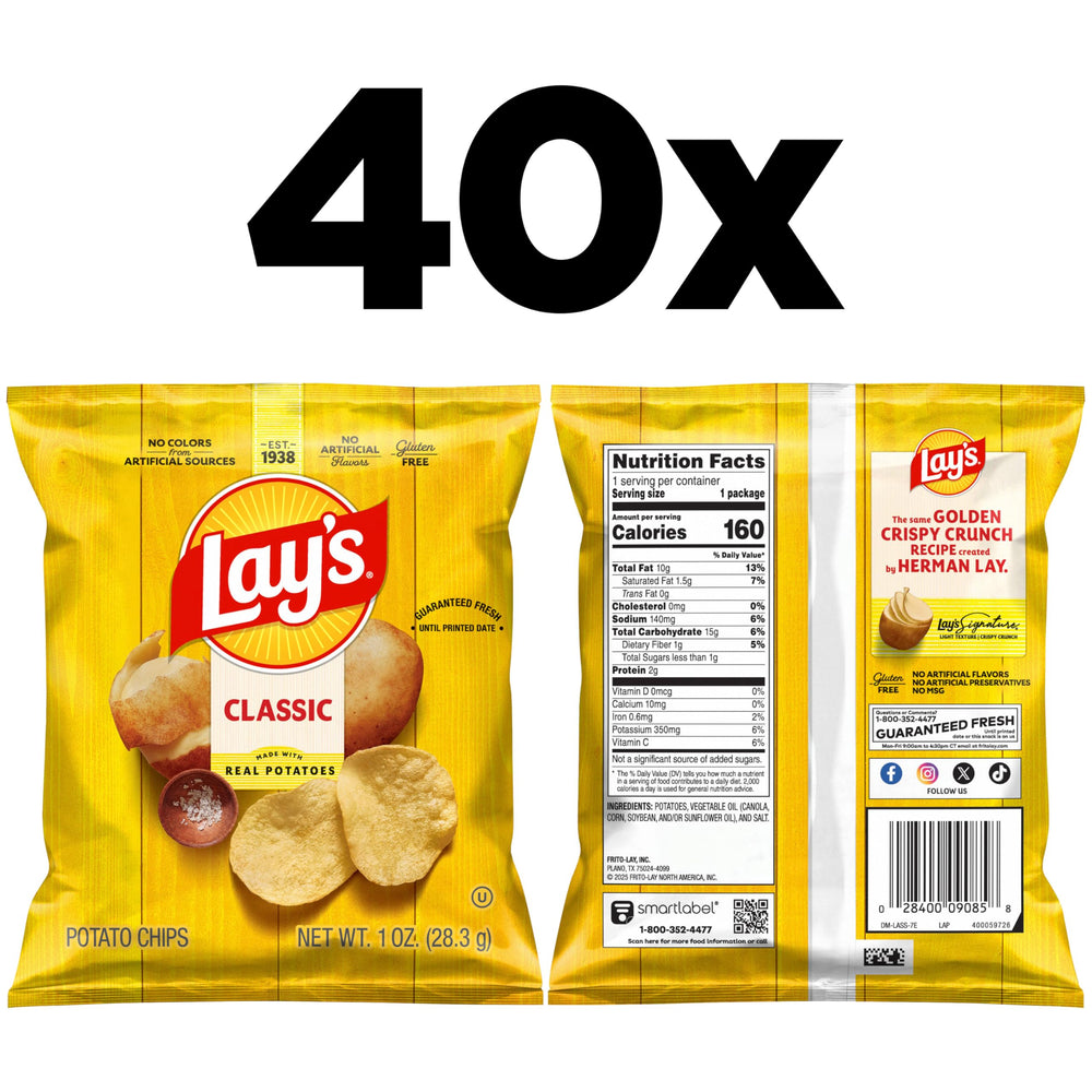 Close-up of Lay's Classic chip showing crisp, golden texture.