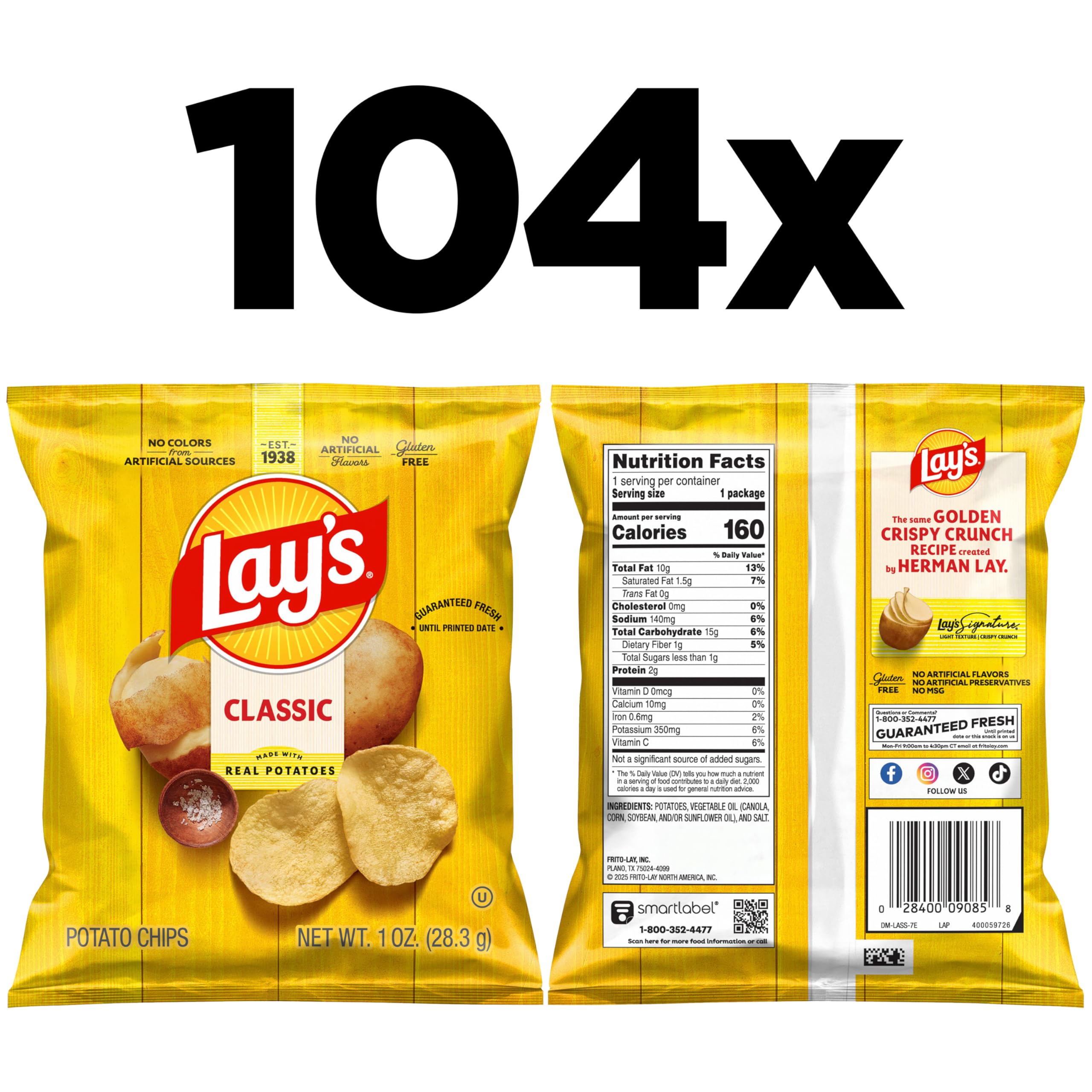 Lay's Classic potato chips bags close-up showing crispy texture