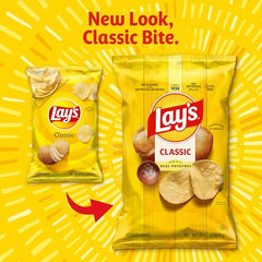 Lay's Classic potato chips ingredients list: potatoes, oil, salt