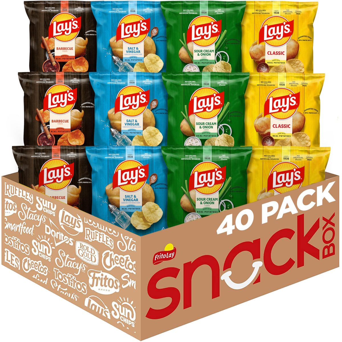 Lay's four flavor variety pack ready for party snacking and sharing