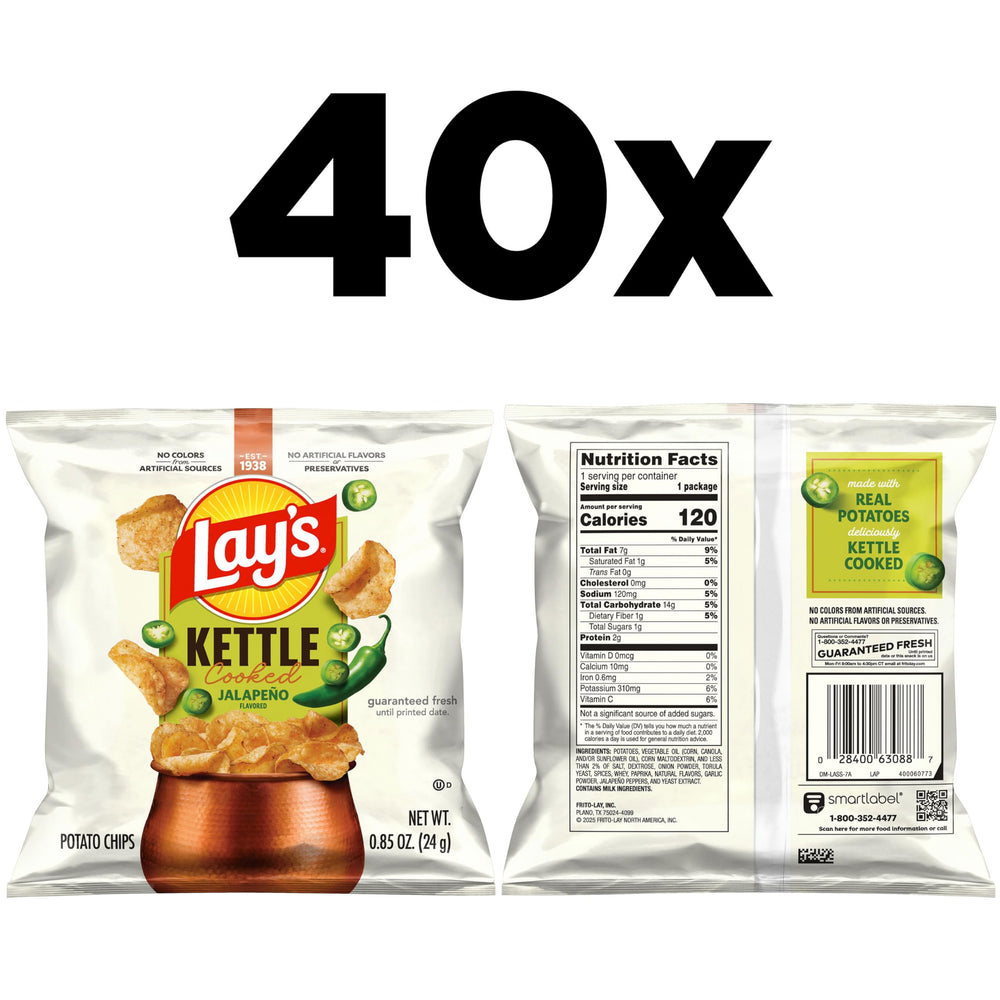 Lay's jalapeño kettle chips close-up showing bold flavor and crisp texture