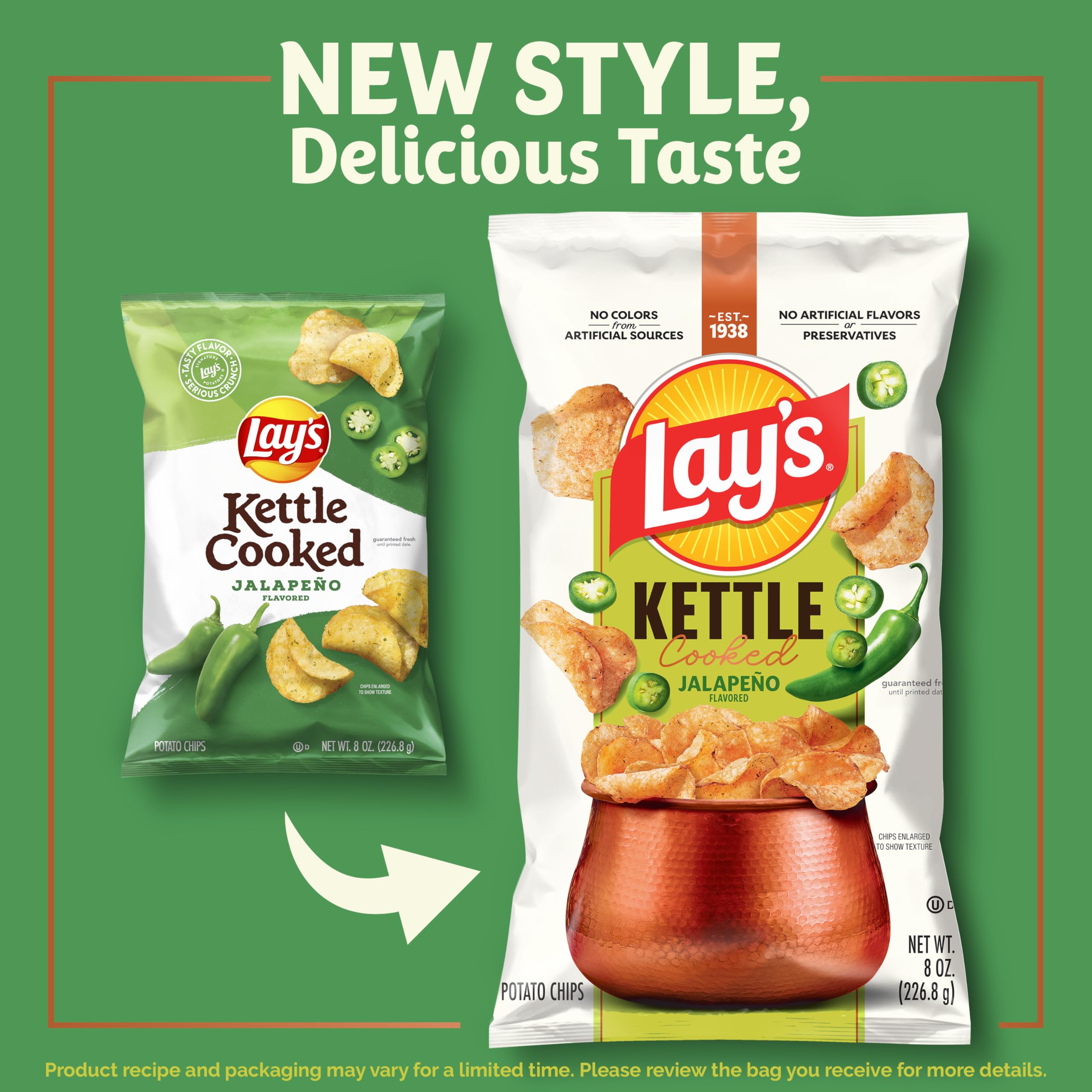 Lay's kettle cooked jalapeño chips served in a bowl for game night