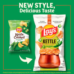 Lay's kettle cooked jalapeño chips served in a bowl for game night