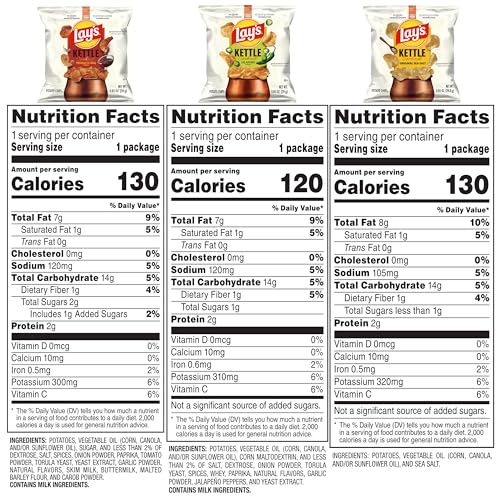 Lay's Original Kettle Cooked chips bag for classic crunch and savory taste.