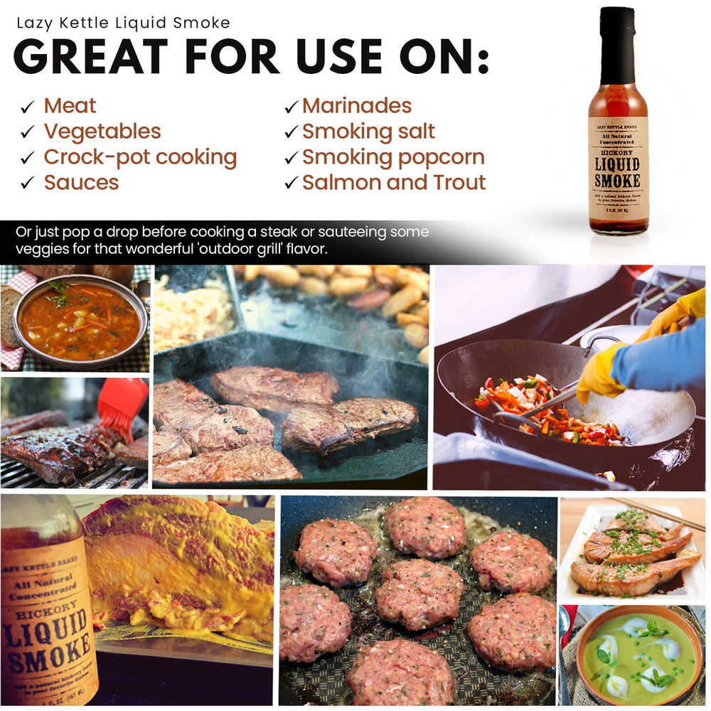 Lazy Kettle Liquid Smoke steak flavor intensifies seared beef with outdoor-smoked character.