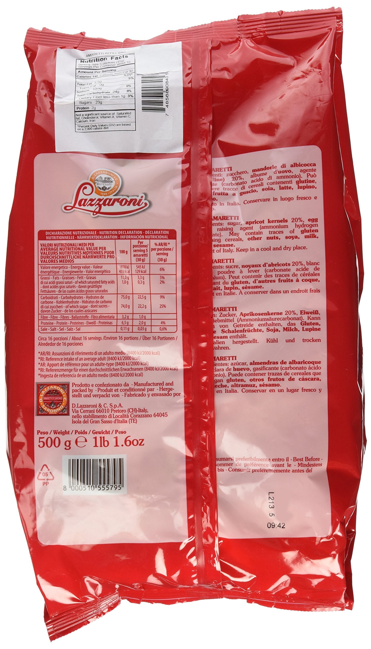 Lazzaroni Amaretti biscuits closeup, perfect accompaniment to coffee.
